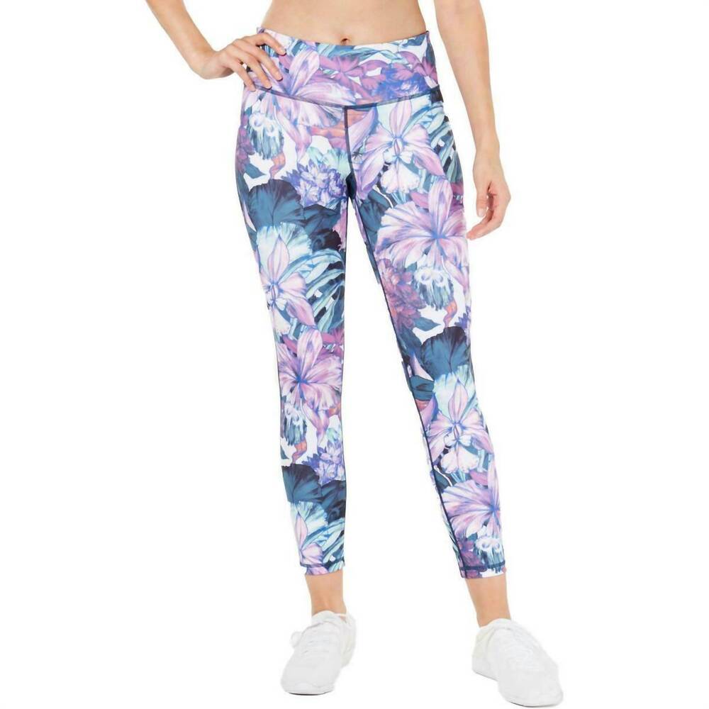 NEW IDEOLOGY activewear floral printed leggings in hibiscus garden
